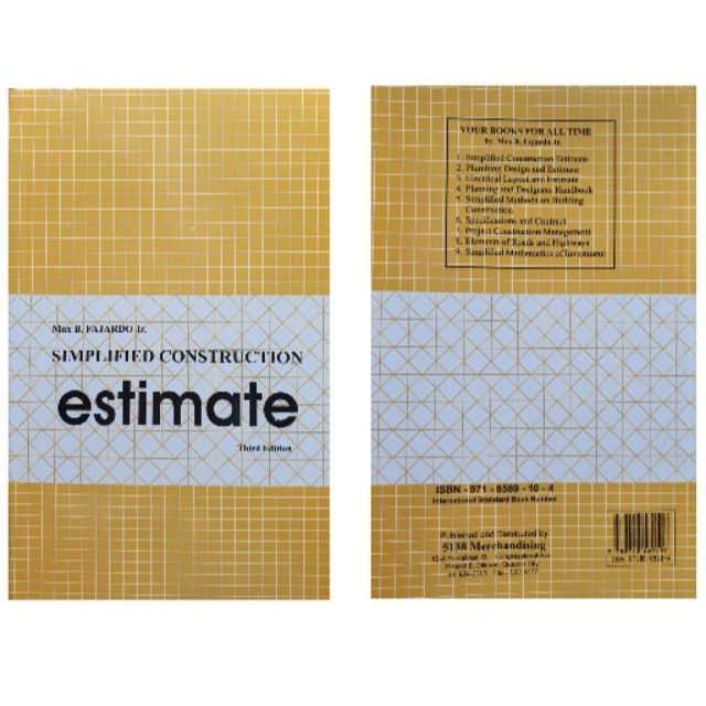 Simplified Construction Estimate Third Edition Max Fajardo Shopee