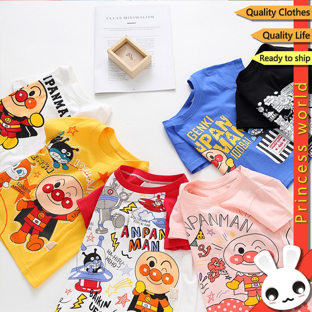 Kids Baby Boys T Shirt Cartoon Printing Short Sleeve Summer Girl Tee Shirts Shopee Philippines - minin unisex 3d printed roblox casual printing long sleeve t shirt suit for kids