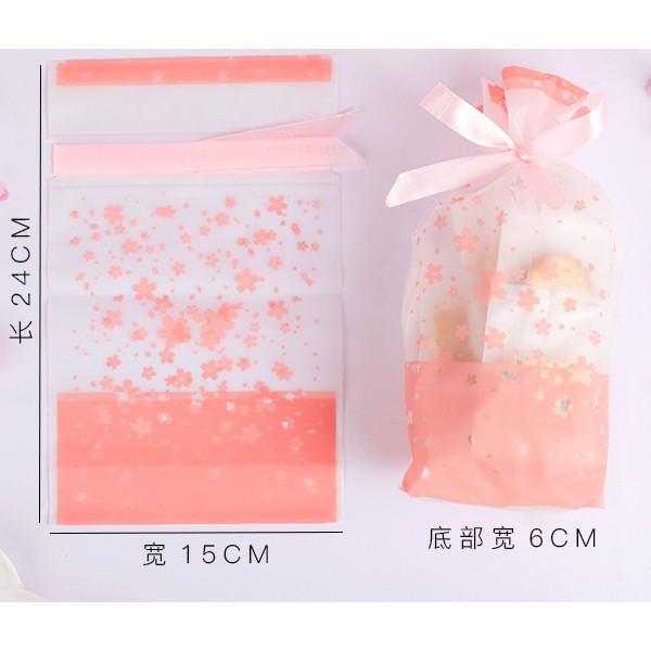 FP1153 (50 PCS ) Pink Sakura Drawstring Packaging Loot Party Gift Wrapping Bag Souvenir Giveaway
