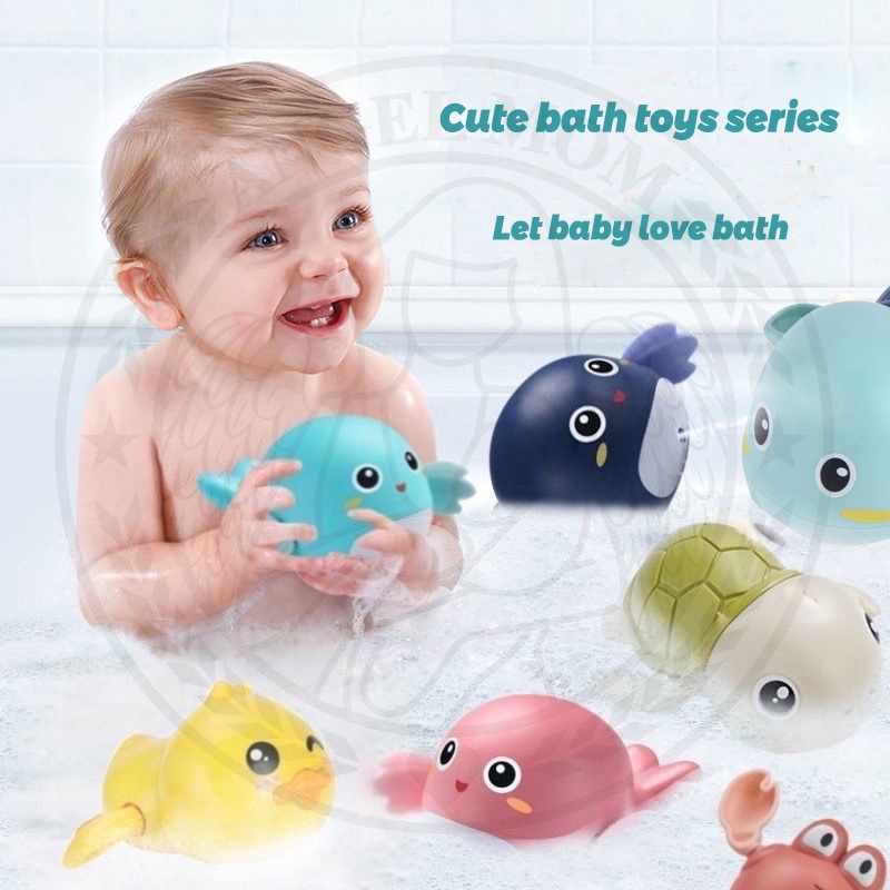 Kawaii Baby Bath Toys Turtles Fish Kids Bathroom Swimming Educational Play ToysX 