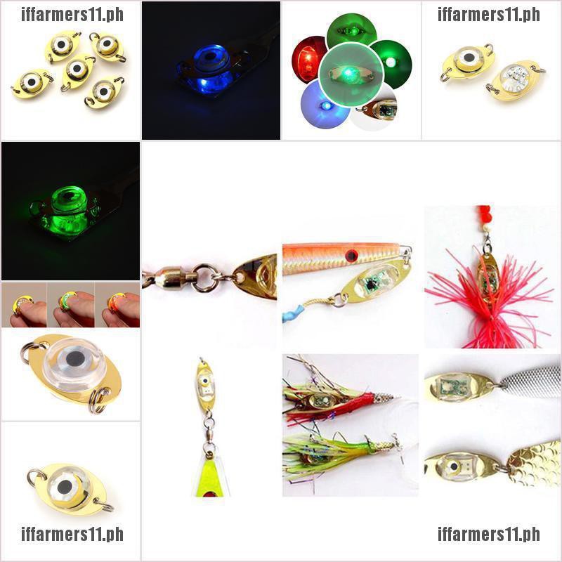 Mini LED Flash Fish Lure Light Lamp Deep Drop Underwater Eye Shape Fishing Lure