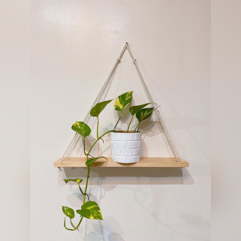 One Layer Wooden Wall Hanging Shelf Plant Hanger Pot Rack Minimalist Home Decor Shopee Philippines