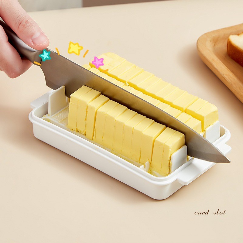 Butter Cutting Storage Box Even Size Cheese Preservation Container Removable and Washable Baking