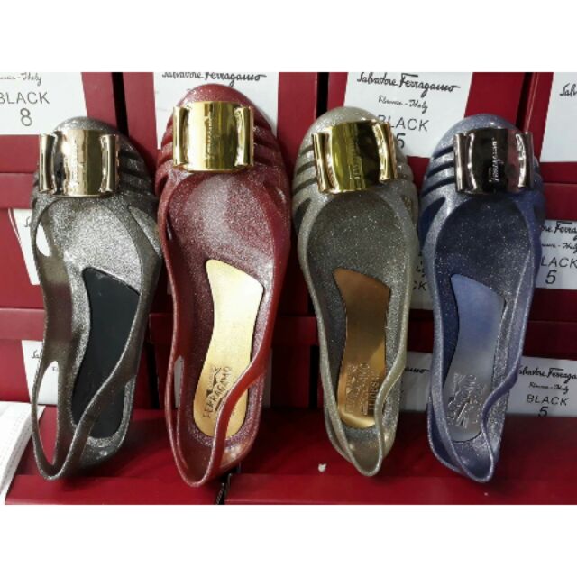 ferragamo jelly ballet flats