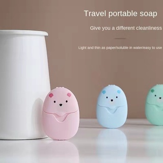 50pcs Disposable Boxed Paper Soap Travel Portable Hand Washing Box Scented Slice Sheets Mini Soap Pa