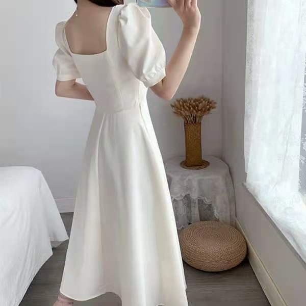 white plain gown