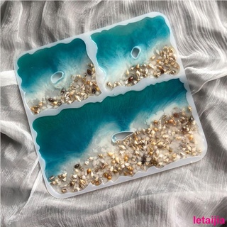 Little Golden Dragon Handmade diy Resin Epoxy Silicone Abrasive Tool Wave Coaster Swing Table Square Backing Board Gypsum Material #2