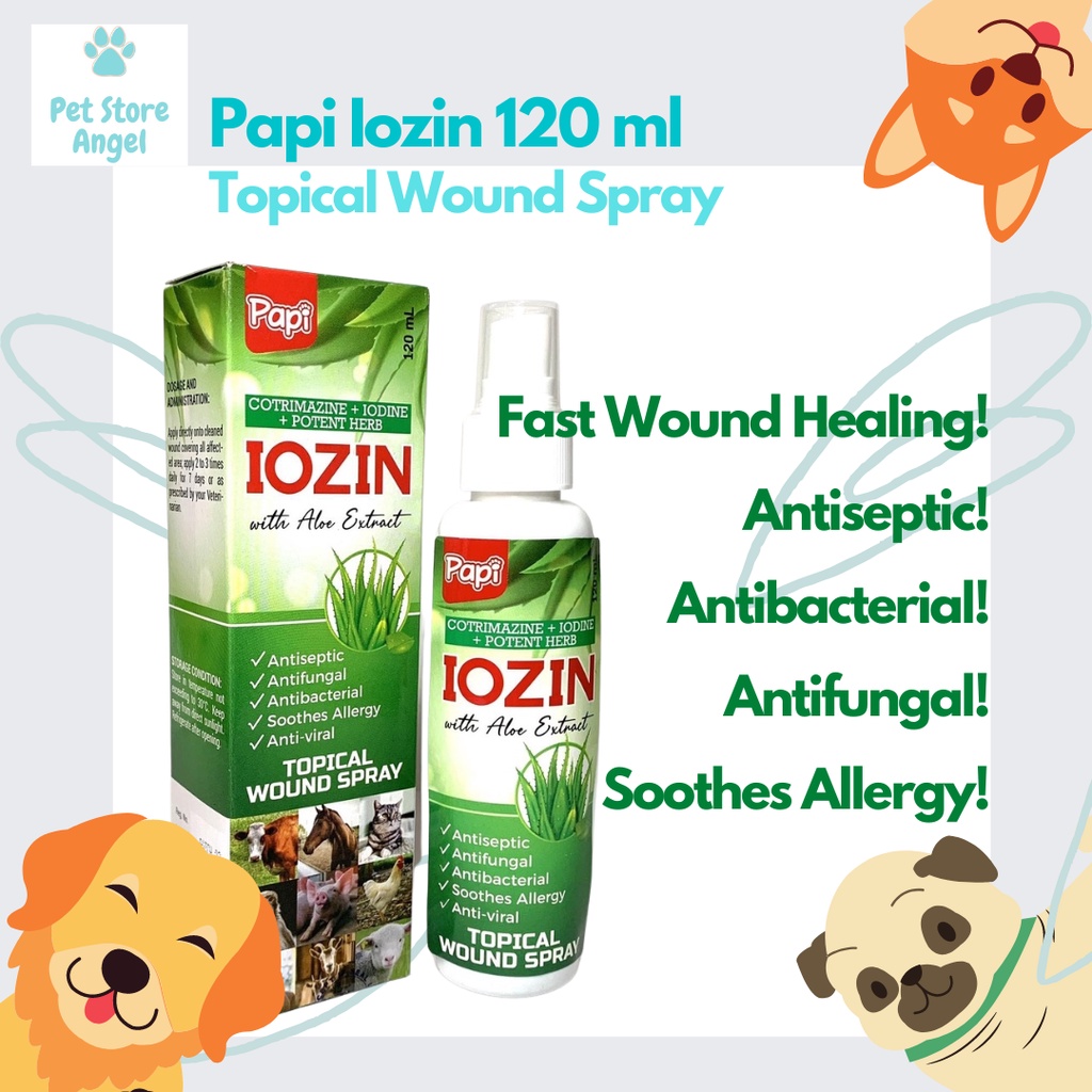 Wound Healing Spray Iozin Topical Antiseptic Antibacterial for Pets ...