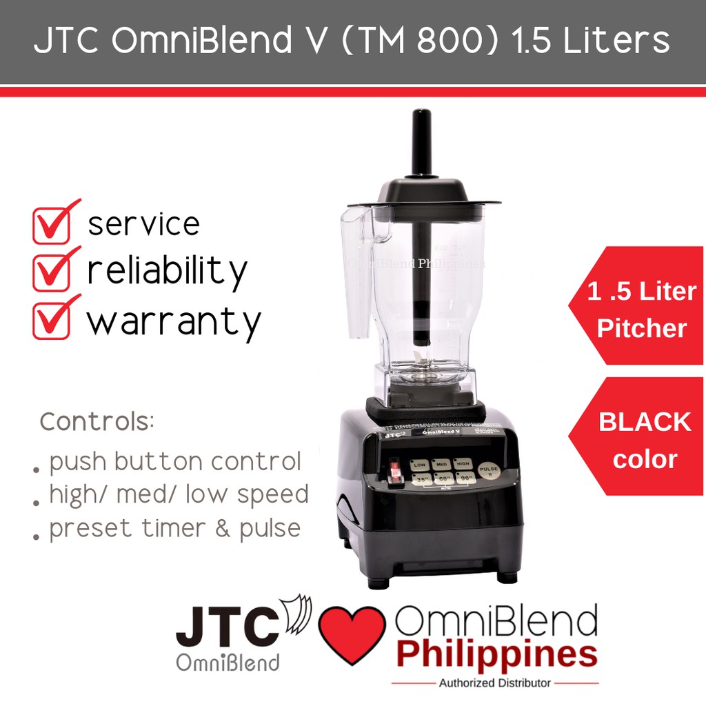 Heavy Duty Blender JTC OmniBlend V (TM800) with 1 year motor warranty
