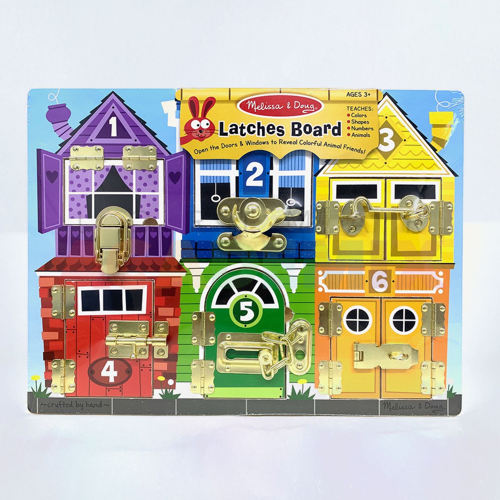 melissa & doug locks and latches board wooden educational toy