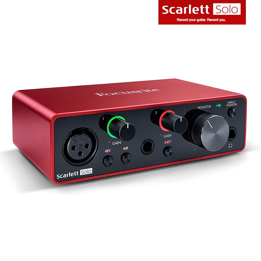 Focusrite Scarlett Solo 3nd Gen USB Audio Interface w/ Pre Amplifier / PreAmp & 48v Phantom