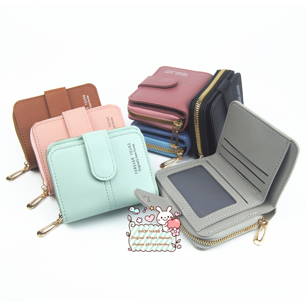 forever young ladies Plain wallet card holder korean design fashion