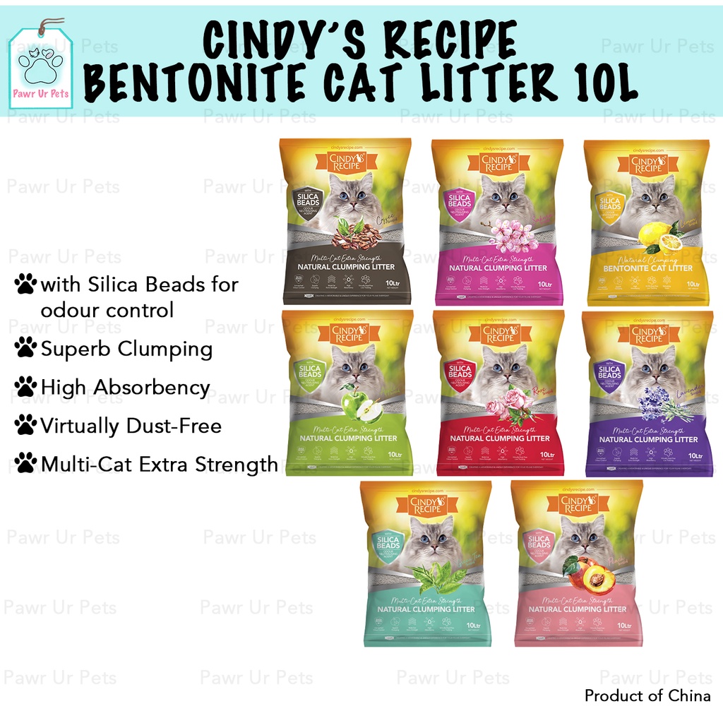 Cindy Recipe Natural Clumping Bentonite Cat Litter 10L Shopee Philippines