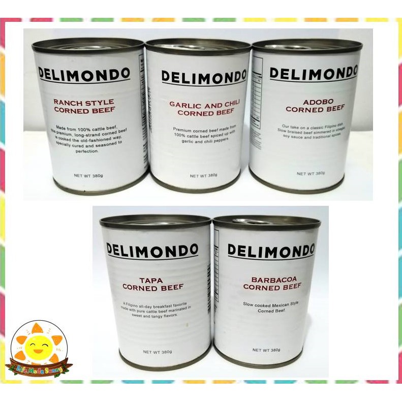 Delimondo Corned Beef 380g (Ranch Style, Garlic & Chili, Adobo