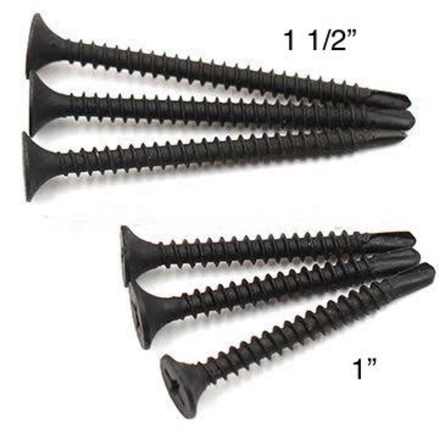 100pcs Black Screw Gypsum Screw for metal self tapping screw Shopee
