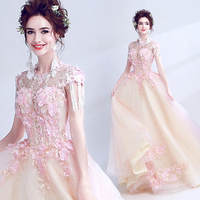Pink Roses Flowers Brides Wedding Dresses Wedding Dresses And