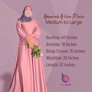 BURQANA Ameerah A-line Plain muslim dress for women Large