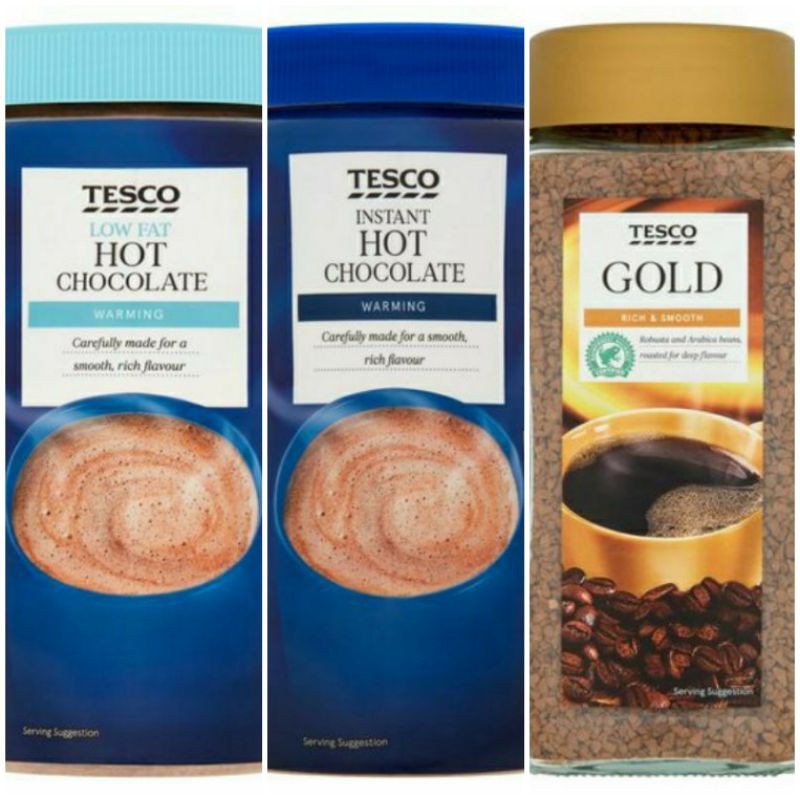 Tesco Gold Instant Coffee 200G & Tesco Instant Hot ...