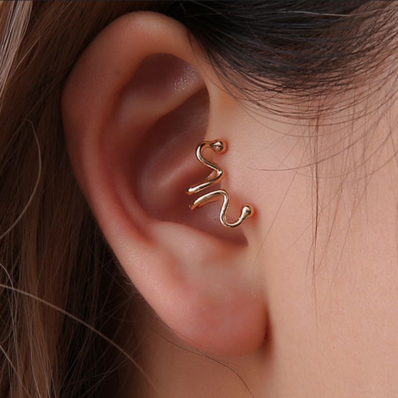 Personality Exaggerated Simple Snake Curve Shape Geometric Ear Clip Earrings Shopee Philippines shopee