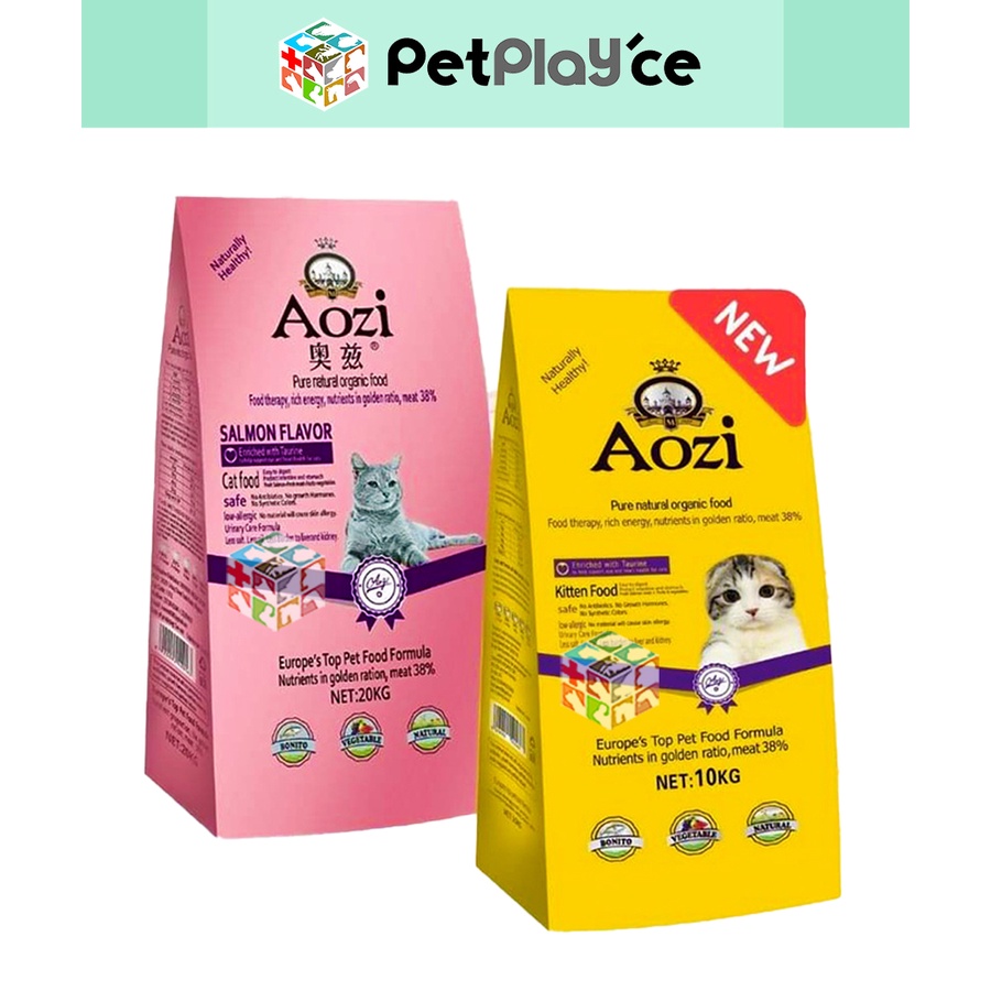 Aozi Kitten & Cat Pure Natural Organic Food Dry 10kg 20kg Tuna Salmon