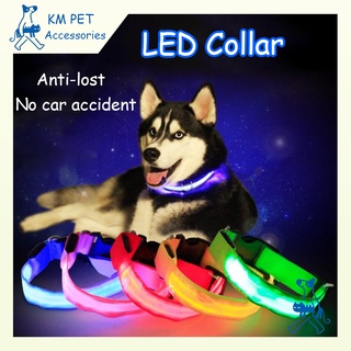【In Stock】LED Dog Collar Flash Night Glow Dog Harness Pet Supplies Cat Collars Luminous Fluorescent