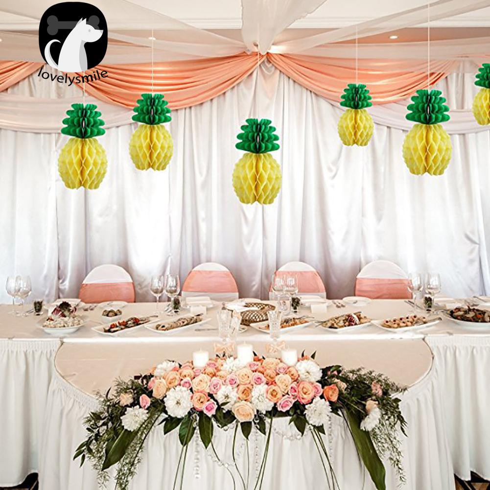 Paper Pineapple Honeycomb Garland Hawaiian Summer Party Festival Ornament