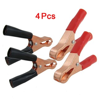 Ctzrzyt 2 Pair Copper Plated Insulated Car Battery Clips Alligator Clamps 50A Red Black 
