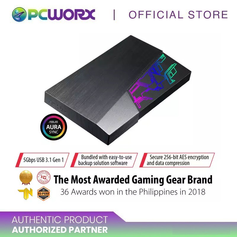 Asus Fx Ehd A T Aura Sync Rgb Tb External Hard Drive Shopee