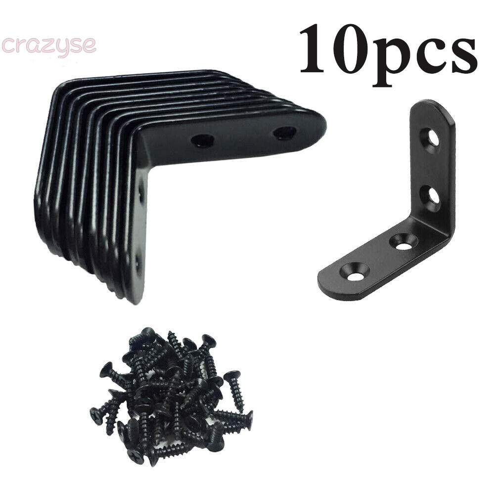 Corner Bracket Screws Cabinets Chairs 10pcs Right Angle Black Furniture Wardrobes Practical Shopee Philippines