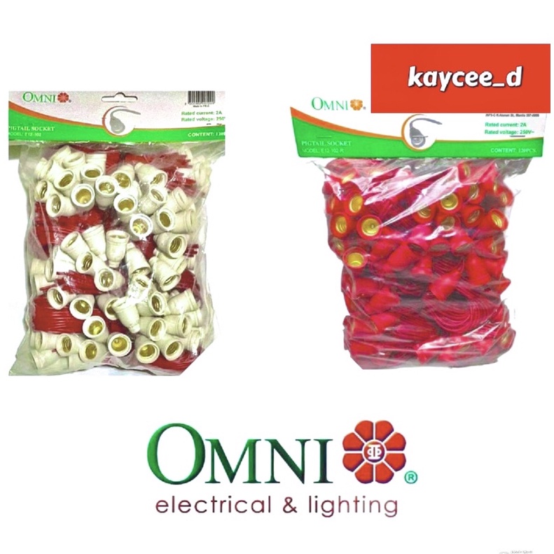 Omni Pigtail Socket E12 Socket 120 Pcs. Per Pack 2A 250V E12102