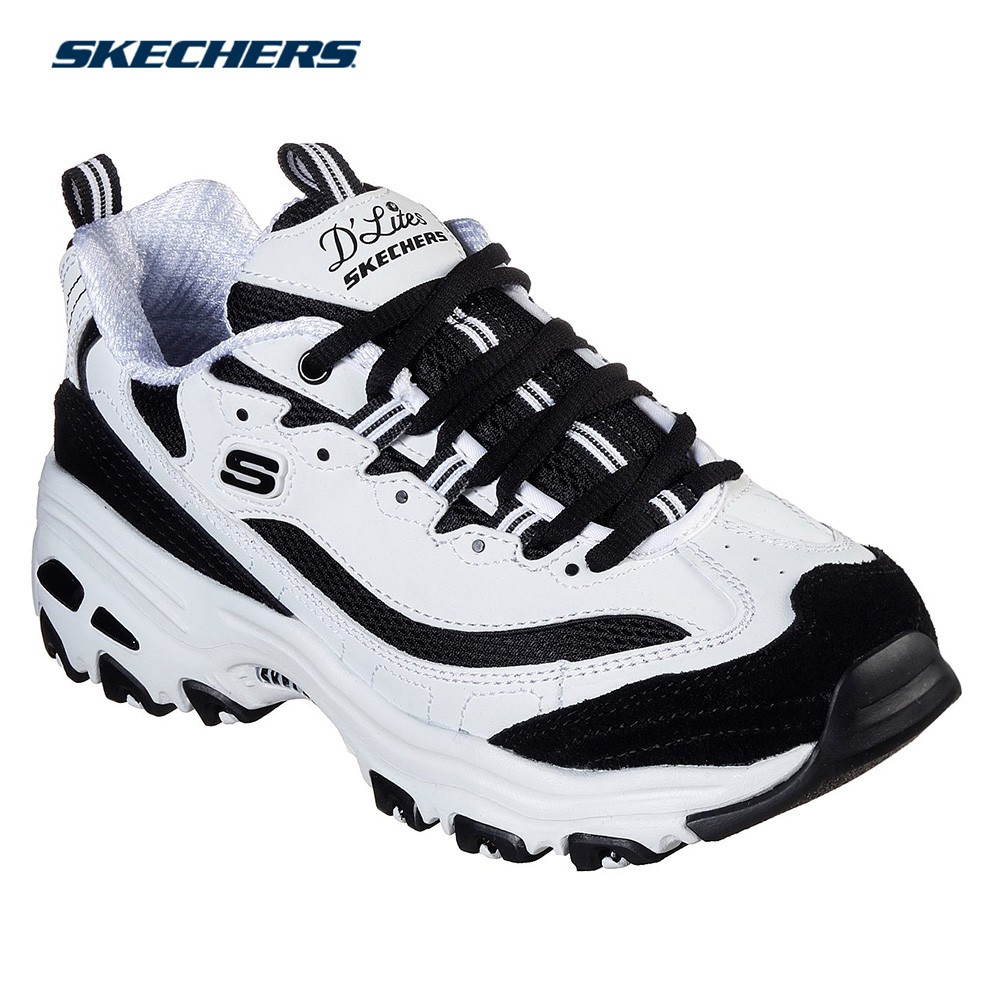 Skechers Women D'Lites - March Forward (White/Black) | Shopee Philippines