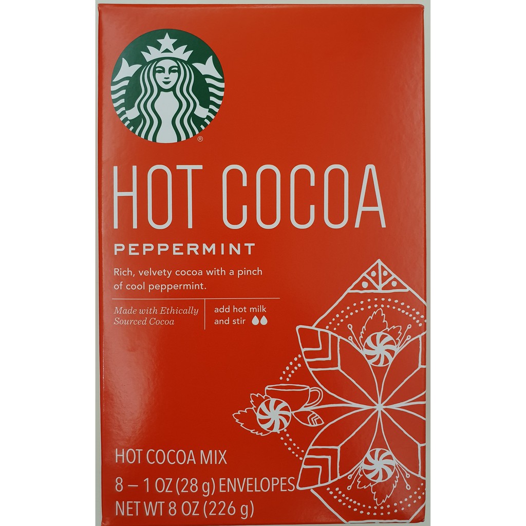 Starbucks Hot Cocoa Mix Peppermint 8 Sachets Shopee Philippines
