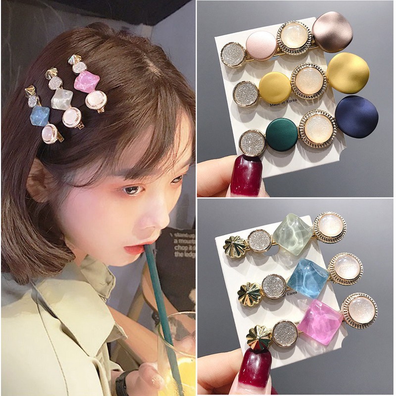 Korean Multicolor Hairpin Ladies Short Hair Simple Hairclip Hair Accessories  | Shopee Philippines