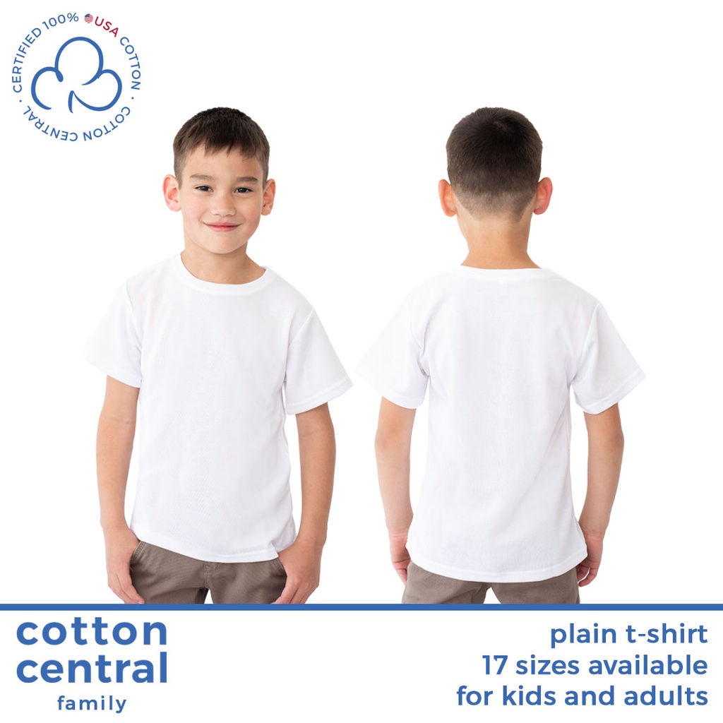 Cotton Central™ - Basic White Round Neck T-Shirt Kids Adults Unisex Blue Kentucky Corner Crown Hanes
