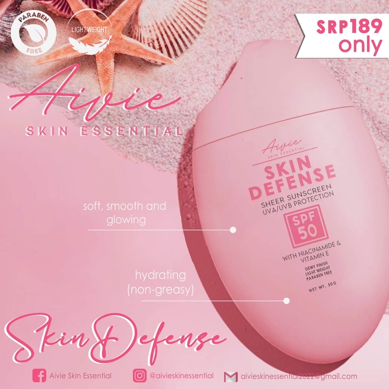 Sunscreen Spf50 with Niacinamide and Vit E, Perfect to all skin type