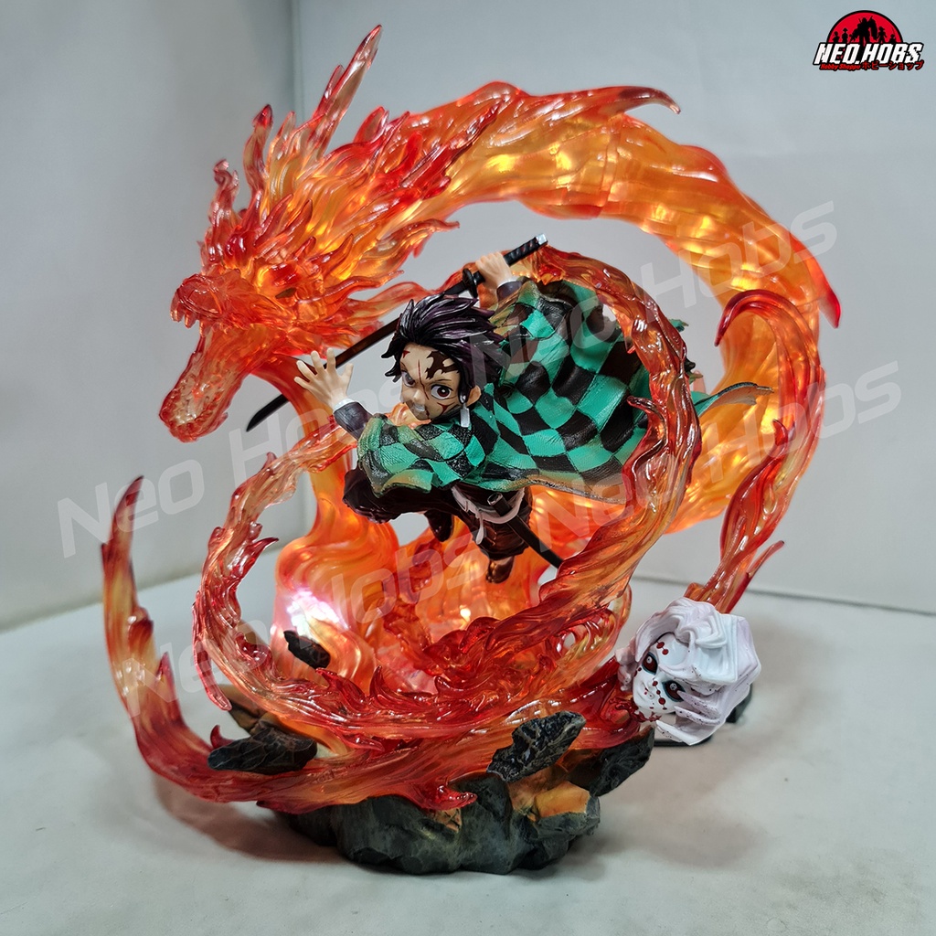 GK FS KO Demon Slayer Tanjiro Kamado Fire Breathing w/ LED | Shopee ...