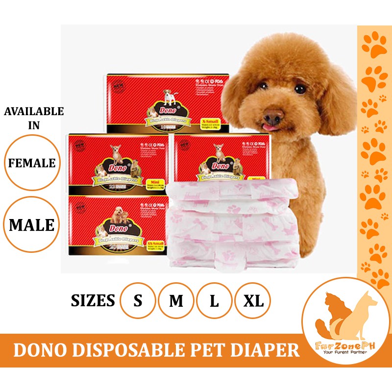 DONO DISPOSABLE DIAPERS FOR FEMALE AND MALE DOGS AND CATS Shopee
