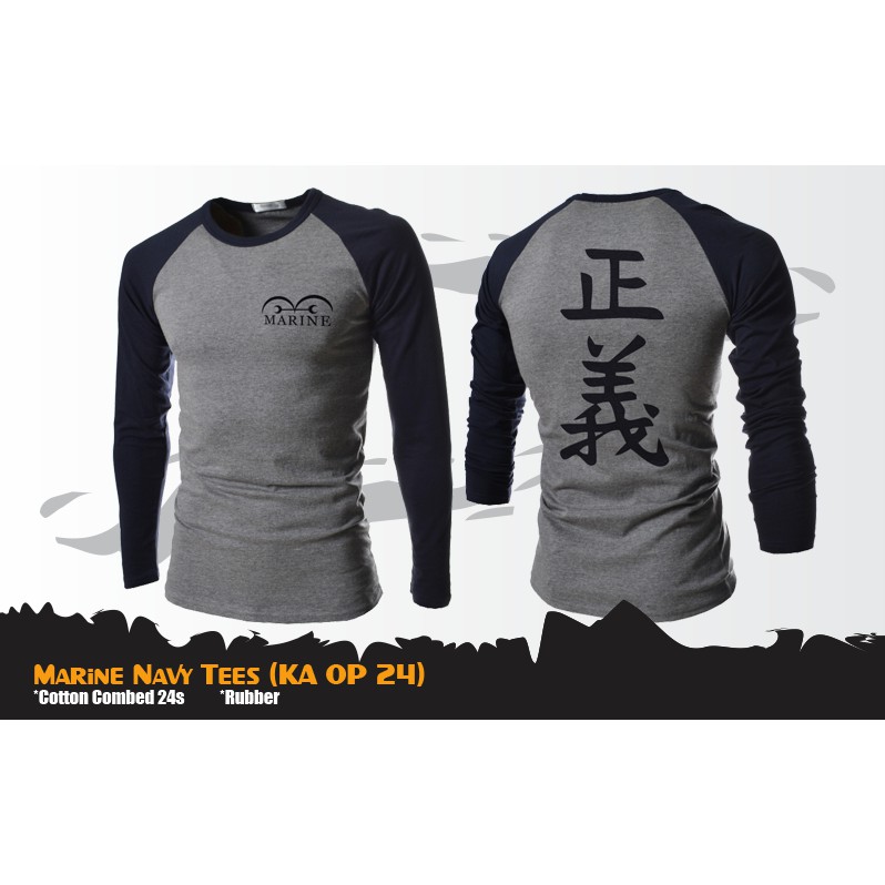 Marine Navy Tees T Shirt Long Sleeve One Piece Ka Op 24 Shopee Philippines