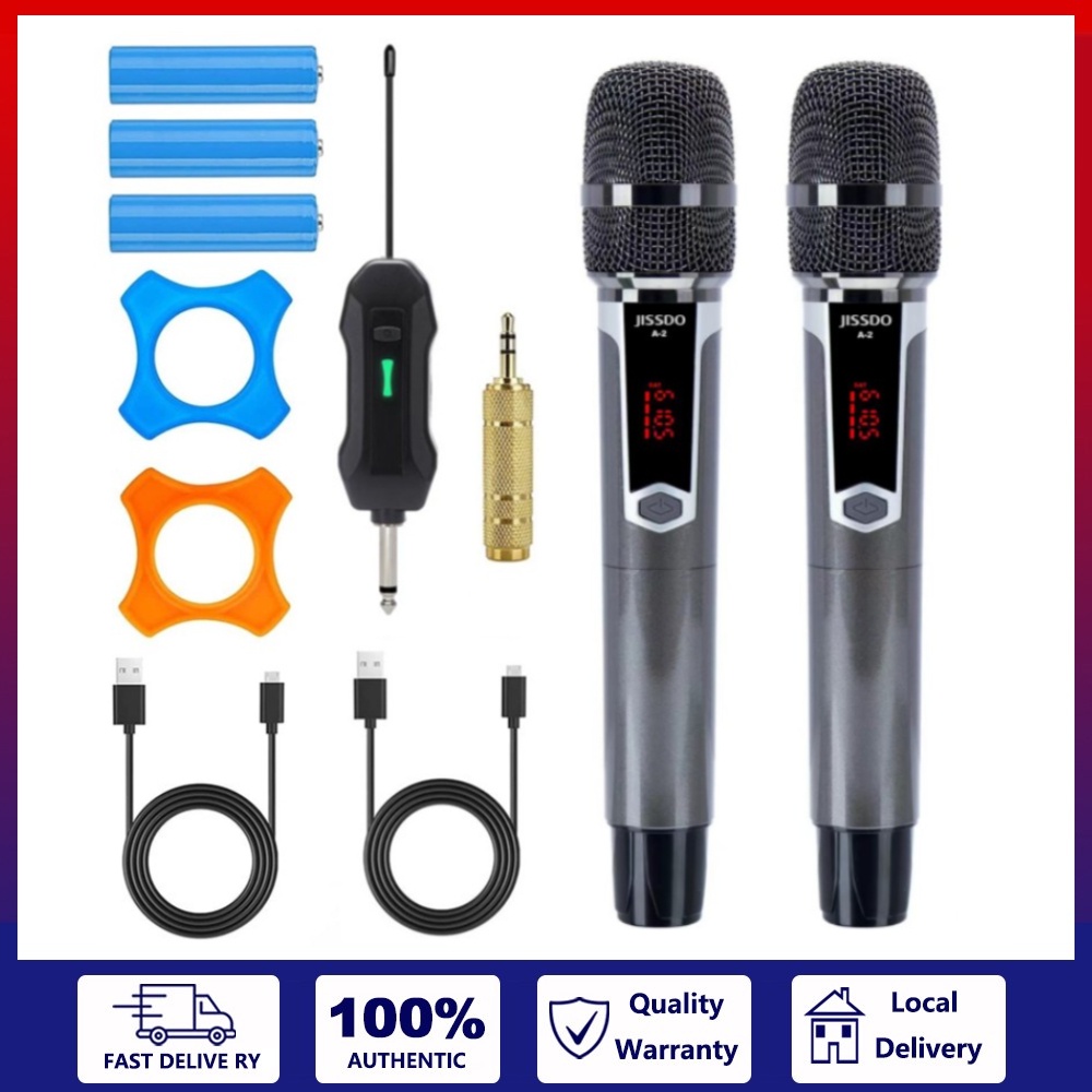 Professional recording microphone UHF wireless mic rechargeable karaoke microphone with receiver