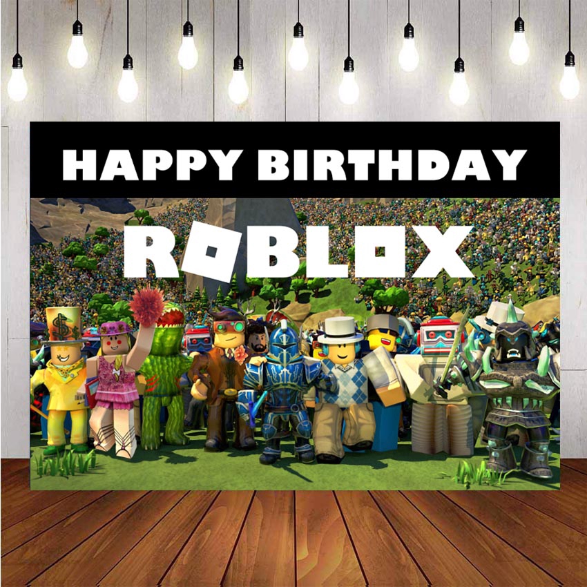 Home Garden Roblox Backdrops Boys Game Theme Birthday Party Backdrop Decoration Greeting Cards Party Supply - roblox backdrop ideas