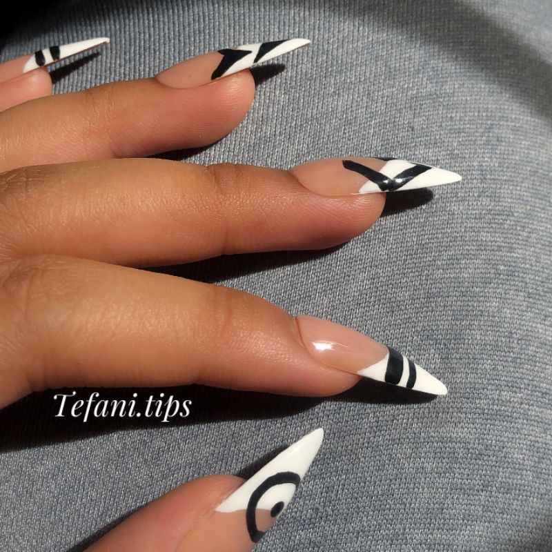 Sukuna French Tip Press On Nails Fake Nails Faux Nails Tefani Tips Anime Jujutsu Kaisen Shopee Philippines