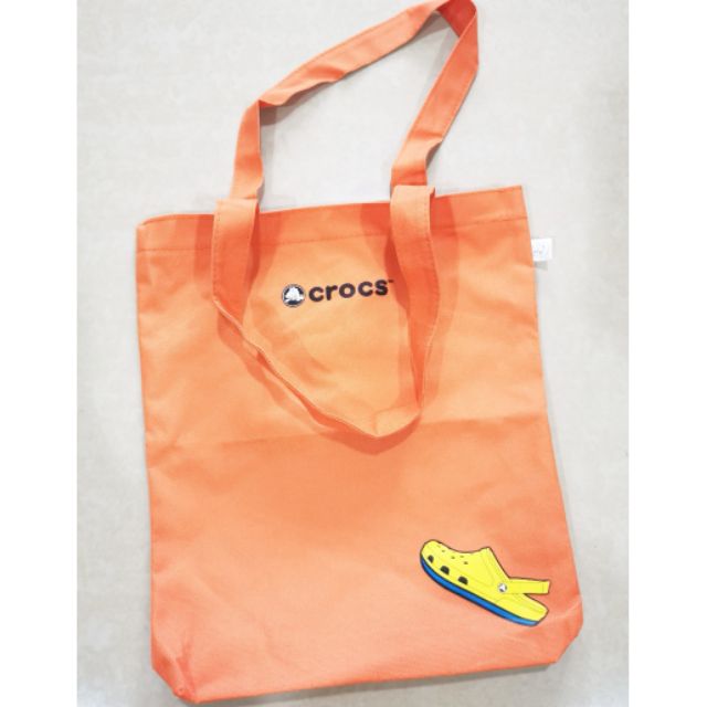 orange tote handbag