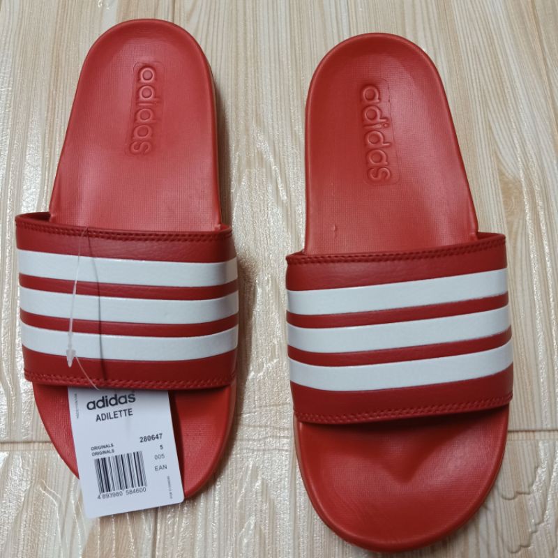 adidas slippers red colour