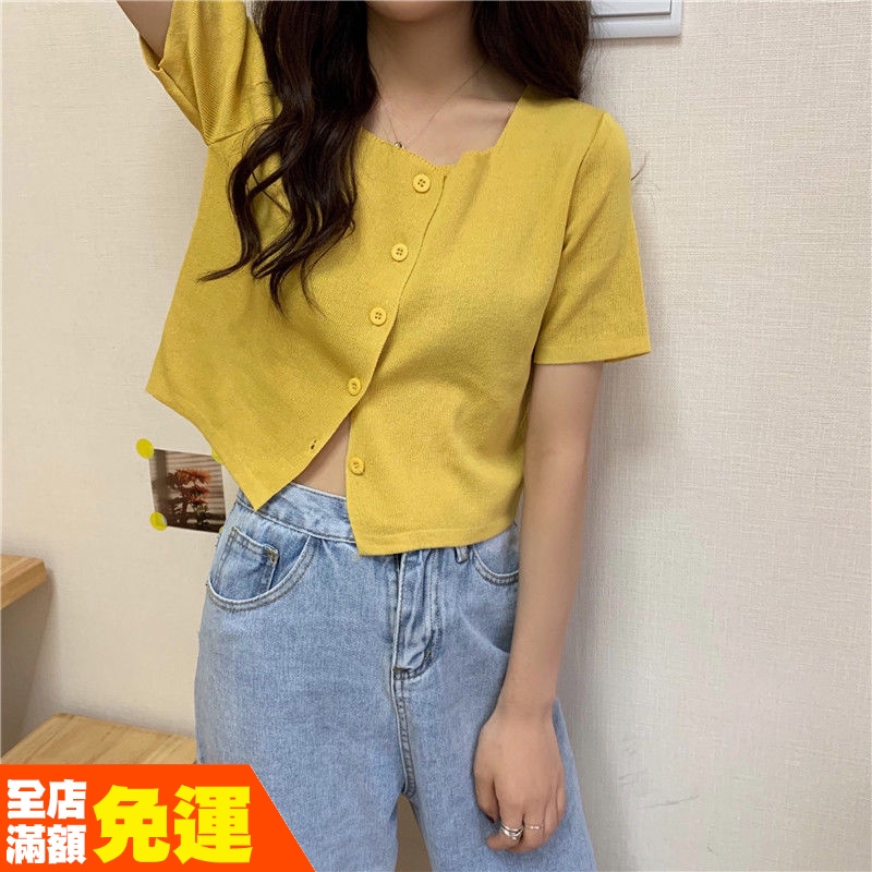 short sleeve knit cardigan