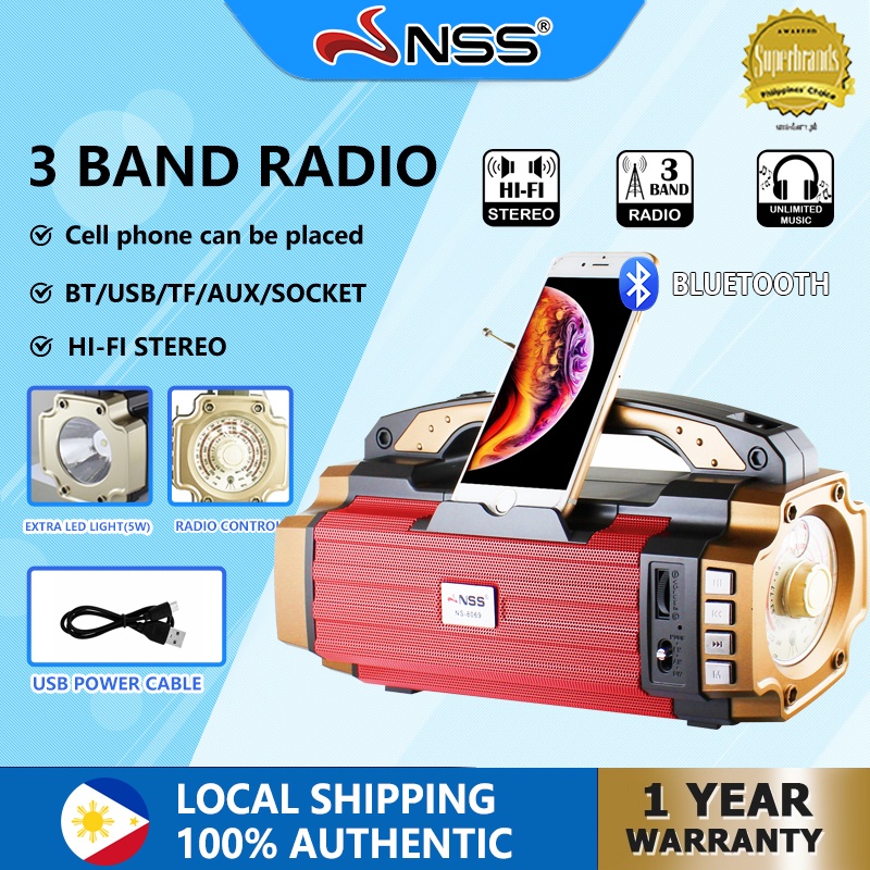 NSS 3 Band Radio FM/AM/SW Portable Bluetooth Radio HIFI Stereo