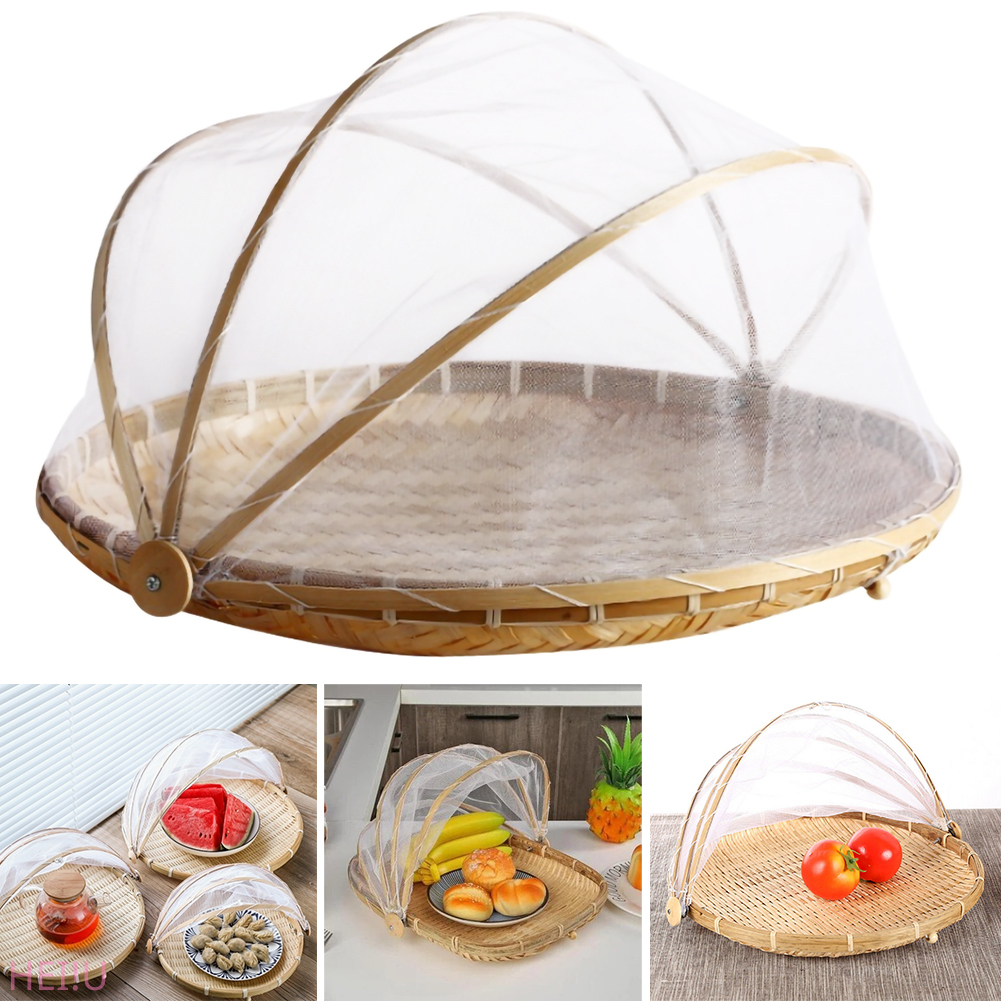 HandWoven Food Serving Tent Basket Tray Fruit Vegetable Bread Storage