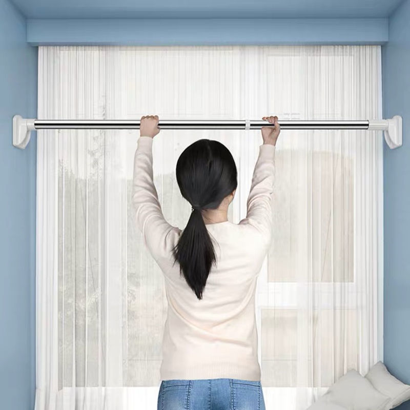 Punchfree Telescopic Clothes Rail Adjustable Shower Curtain Rods