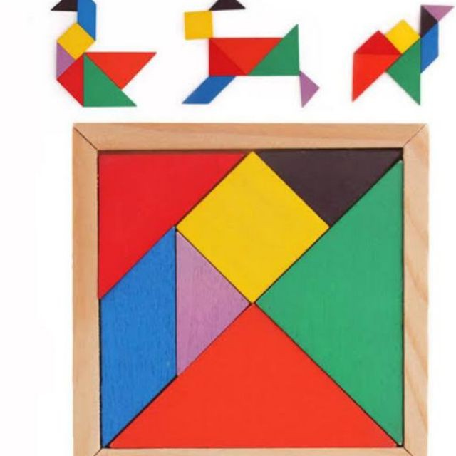 Wooden Tangram Puzzle Educational Toys For Kids 7 Pcs Jigsaw Shopee Philippines