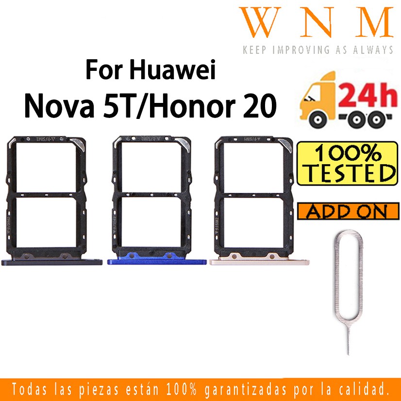For Huawei Nova 5T Sim Card Tray For Honor 20 Sim Card Slot Holder Card