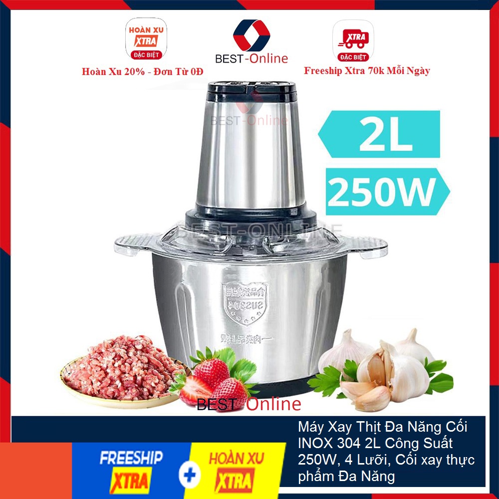 Multipurpose Meat Grinder 304 2L Stainless Steel Jar With Capacity Of